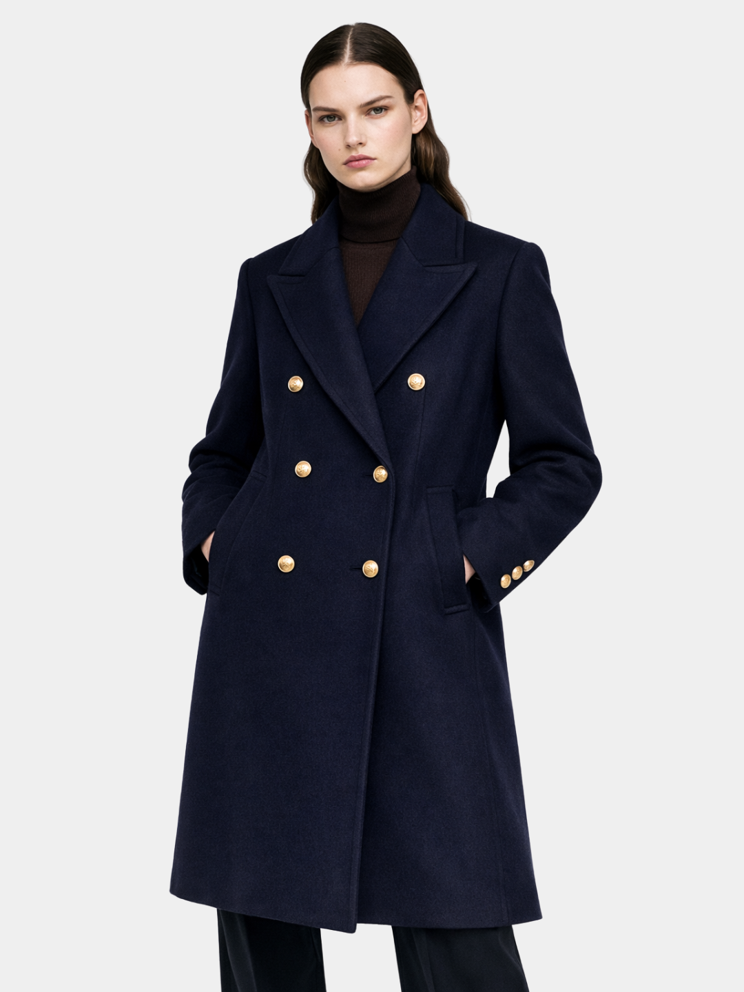 ÉLAN Buttoned mid-length coat