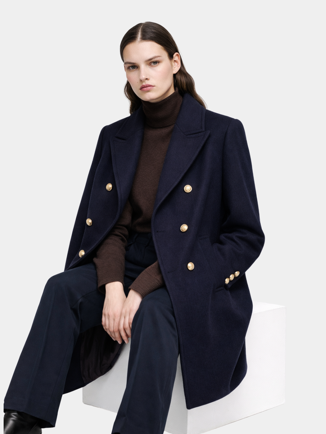 ÉLAN Buttoned mid-length coat