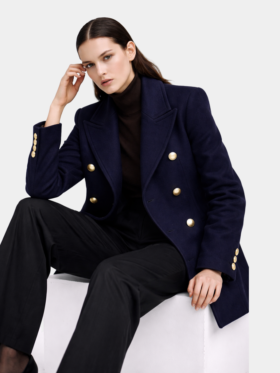 ÉLAN Buttoned mid-length coat