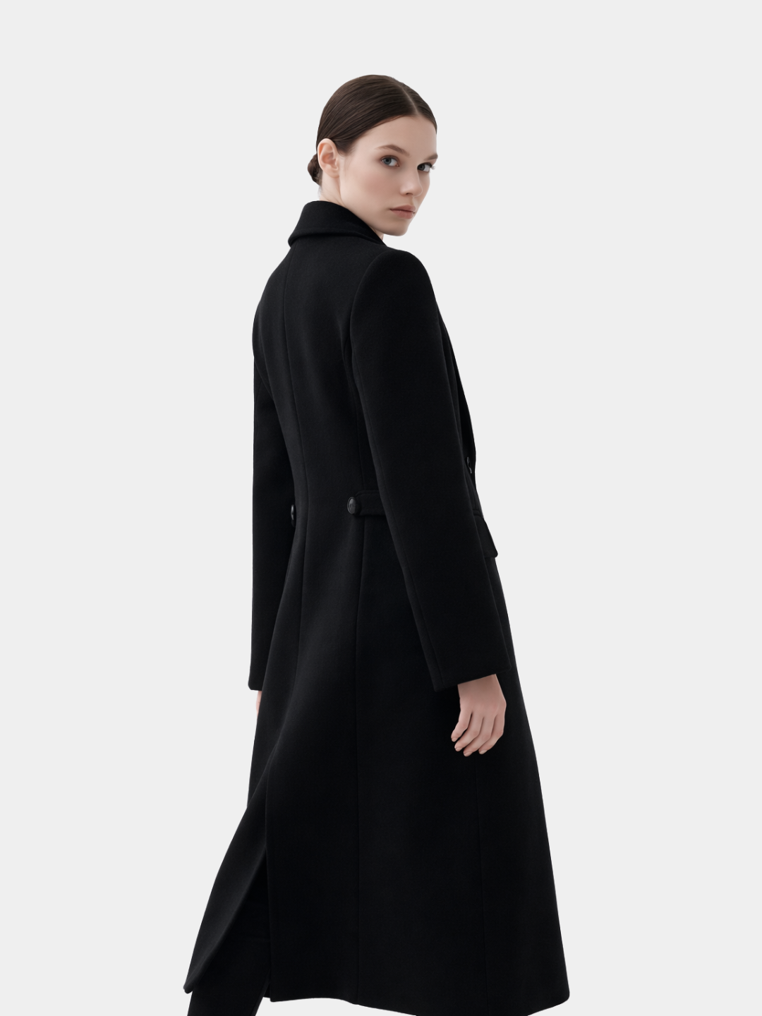 Double-breasted long coat