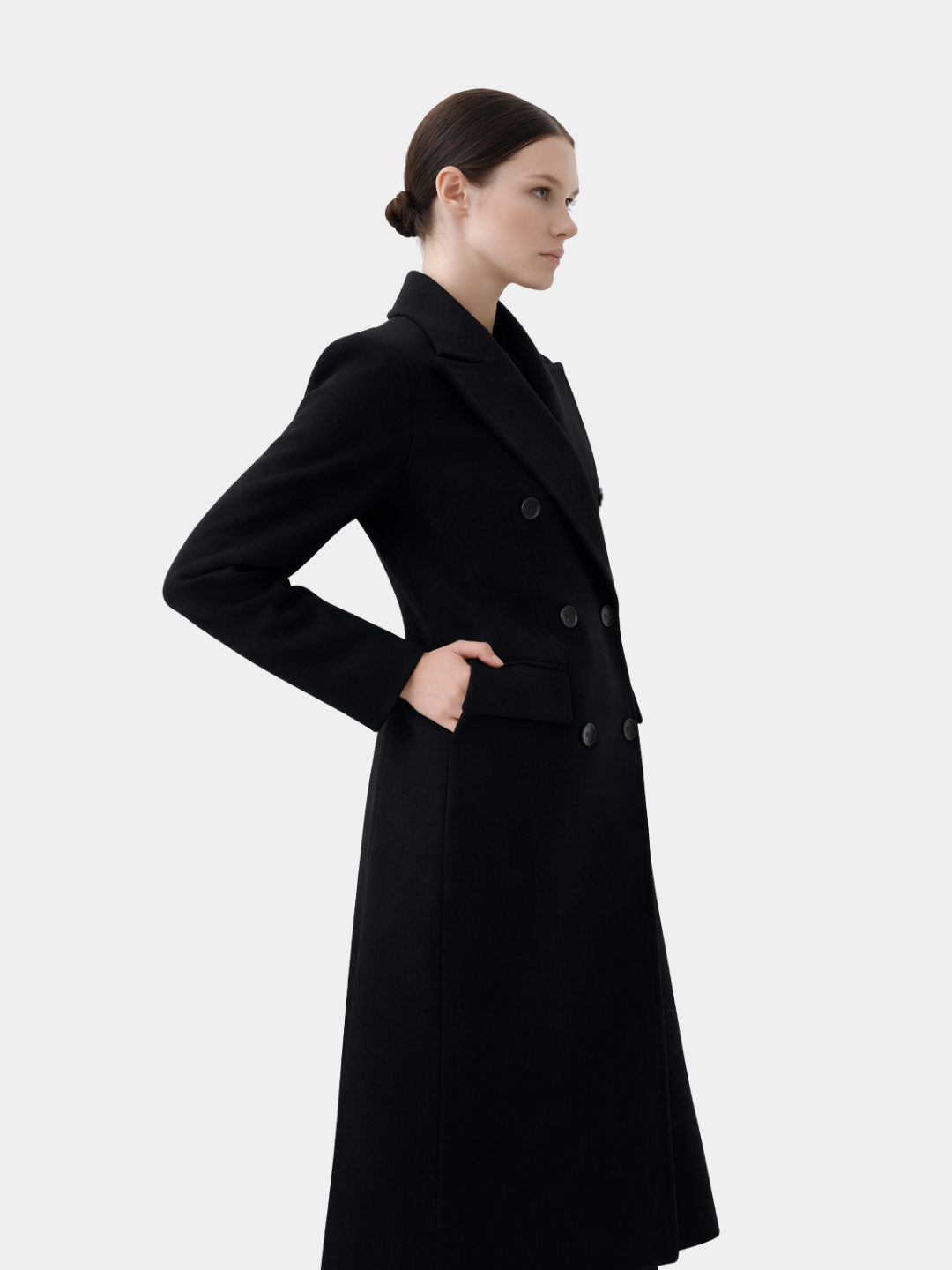 Double-breasted long coat