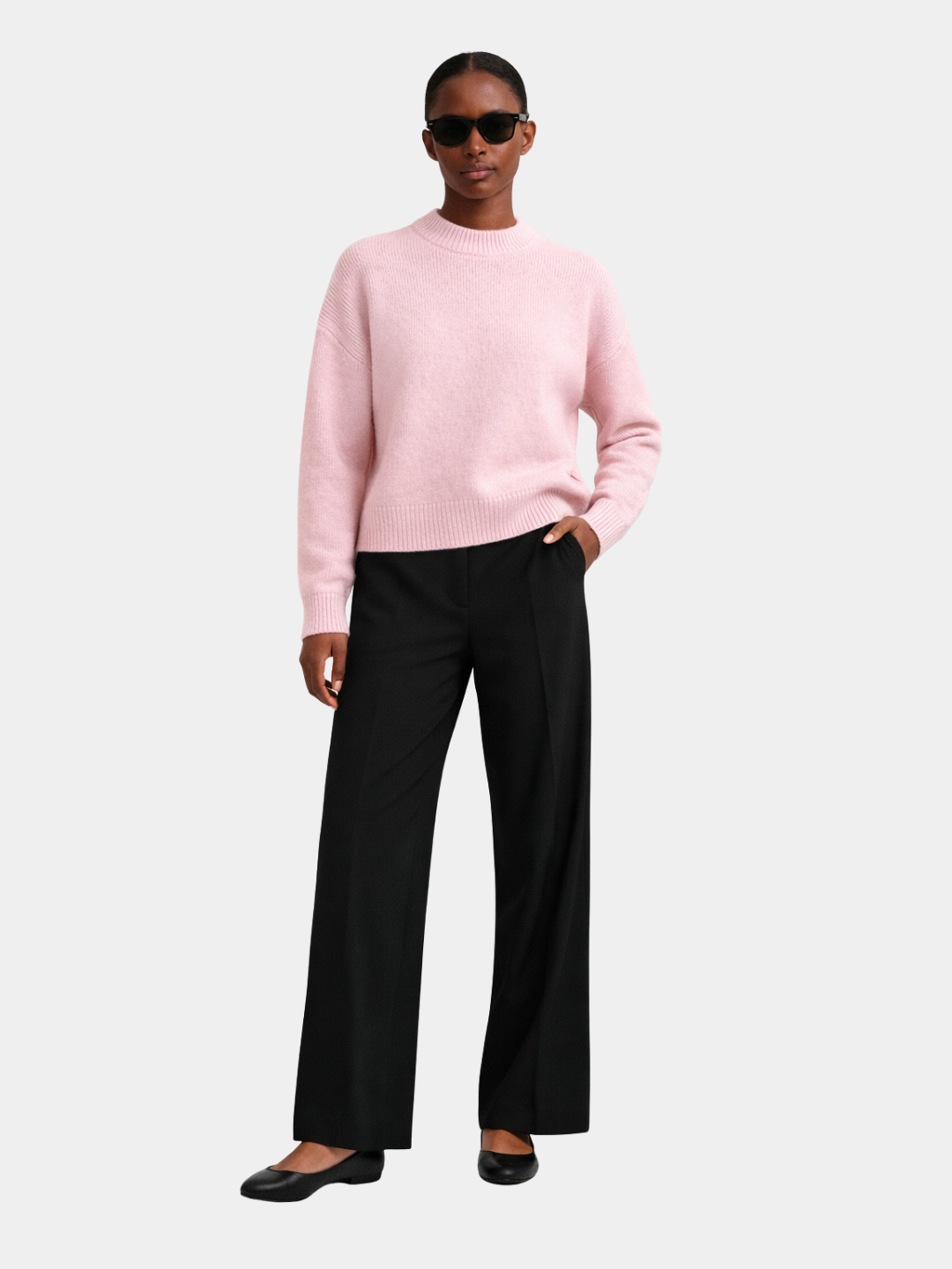 Soft pink knit pullover